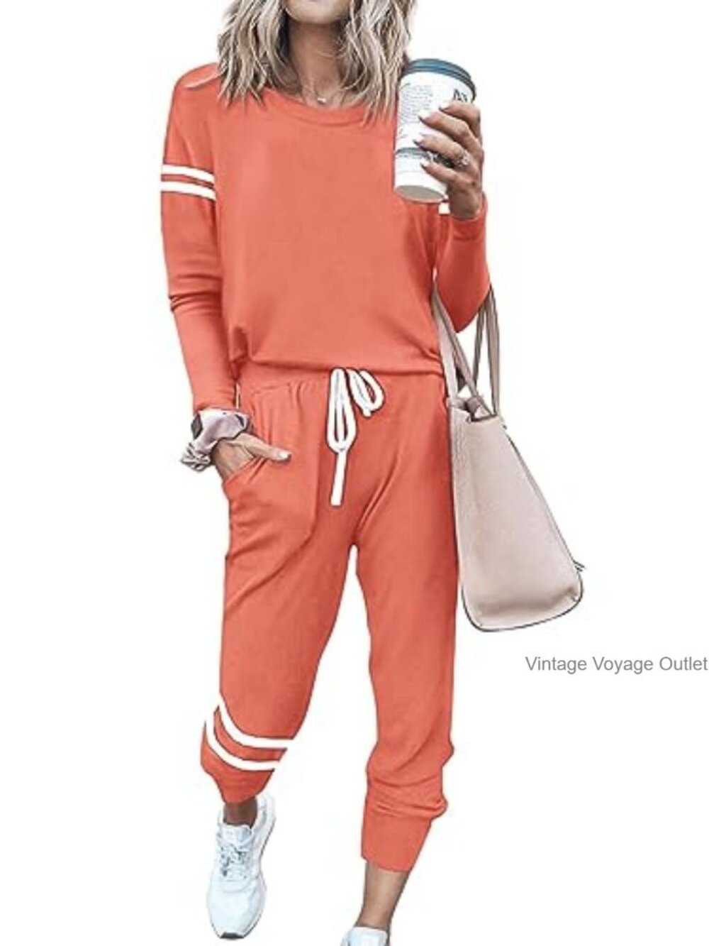 2 Piece Lounge Set Long Sleeve Jogger Tracksuit with Pockets